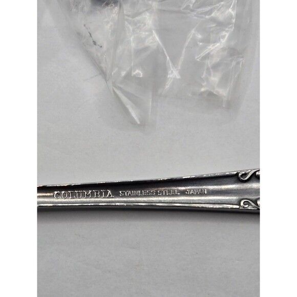 Columbia Stainless Steel Japan Flatware Beaded BNIB set of 4 - Picture 6 of 9